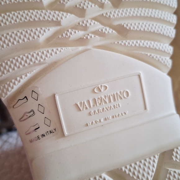 VALENTINO GARAVANI Atelier Rose Textured Rain Boots White EU 37 US 7 Org $770 - Picture 11 of 15